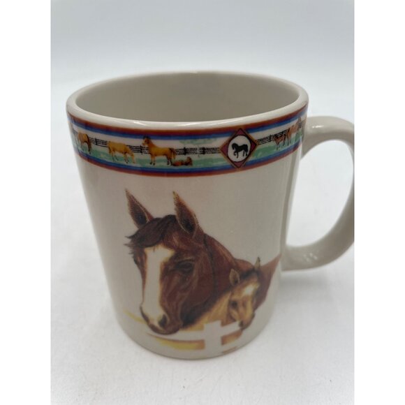 Cedar Valley Stables Horse-Themed Folkcraft Stoneware Mug 2001 - Picture 5 of 5